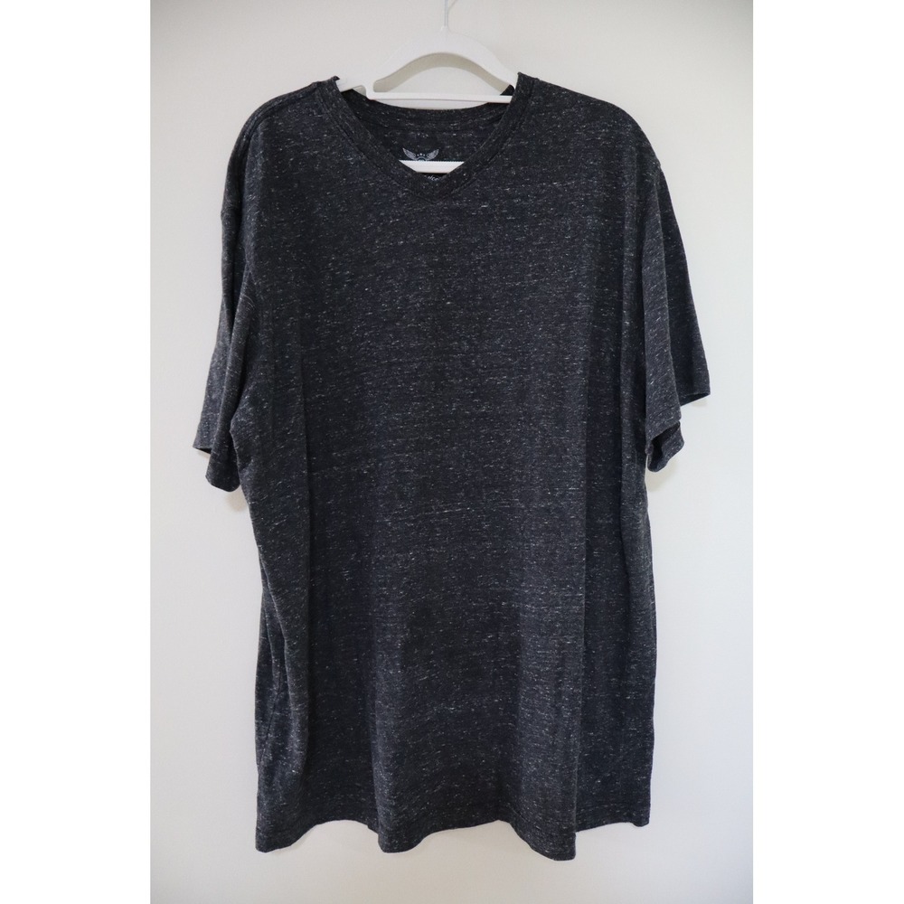 Casual Basic Faded Glory V-Neck Tee XL Charcoal Heathered Relaxed Fit